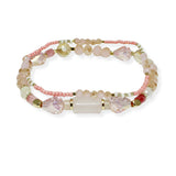 100938, MULTI LAYERED MIX BEADED STRETCH BRACELET