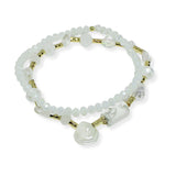 100939, FRESHWATER PEARL ACCENT MULTI LAYERED BEADED STRETCH BRACELET