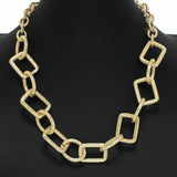 100944, GEOMETRIC TEXTURED METAL NECKLACE