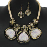 100948, TRIPLE HEART CRYSTAL RHINESTONE NECKLACE