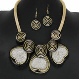 100948, TRIPLE HEART CRYSTAL RHINESTONE NECKLACE