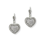 100959, HEART CUBIC ZIRCONIA DESIGNER INSPIRED EARRING