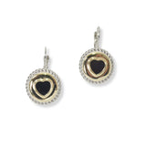 100960, ENAMEL HEART ACCENT DESIGNER INSPIRED EARRING