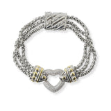 100963, HEART CUBIC ZIRCONIA INSPIRED MAGNETIC BRACELET