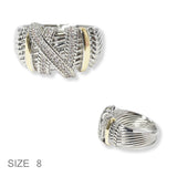 100968, DESIGNER INSPIRED CUBIC ZIRCONIA ACCENT BAND RING
