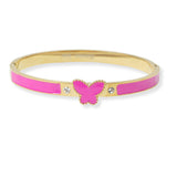 100990, BUTTERFLY ENAMEL STAINLESS STEEL BRACELET