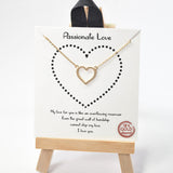 100995, GOLD DIPPED, "PASSIONATE LOVE" DAINTY HEART NECKLACE