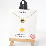 100996, GOLD DIPPED, "SUN RISE" DAINTY SUN NECKLACE