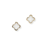 101009, DAINTY ENAMEL CLOVER STUD EARRING