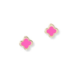 101009, DAINTY ENAMEL CLOVER STUD EARRING