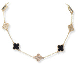 101010, CLOVER CRYSTAL RHINESTONE STATION NECKLACE