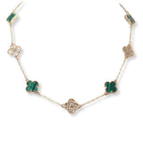 101010, CLOVER CRYSTAL RHINESTONE STATION NECKLACE