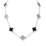 101010, CLOVER CRYSTAL RHINESTONE STATION NECKLACE