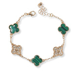 101011, CLOVER CRYSTAL RHINESTONE STATION BRACELET