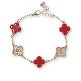 101011, CLOVER CRYSTAL RHINESTONE STATION BRACELET