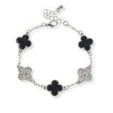 101011, CLOVER CRYSTAL RHINESTONE STATION BRACELET