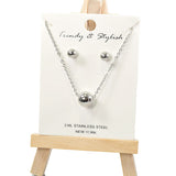 101014, BALL SLIDE STAINLESS STEEL PENDANT NECKLACE