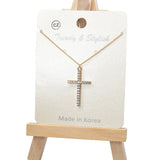 101021, CROSS CUBIC ZIRCONIA PENDANT NECKLACE