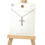 101022, CROSS CUBIC ZIRCONIA PENDANT NECKLACE