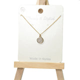 101023, ROUND CUBIC ZIRCONIA PENDANT NECKLACE