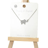 101024, ELEPHANT CUBIC ZIRCONIA PENDANT NECKLACE