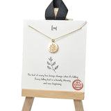 101025, GOLD DIPPED, "LEAF" CHARM PENDANT NECKLACE