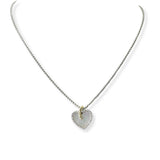 101033, 14K GOLD PLATED, MOTHER OF PEARL HEART CUBIC ZIRCONIA NECKLACE