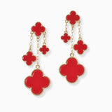 101036, MULTI CLOVER DROP DANGLE EARRING