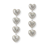 101037, MULTI HEART DROP DANGLE EARRING