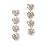 101037, MULTI HEART DROP DANGLE EARRING