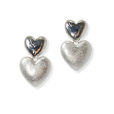 101040, DOUBLE HEART DANGLE EARRING