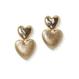 101040, DOUBLE HEART DANGLE EARRING