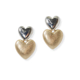 101040, DOUBLE HEART DANGLE EARRING