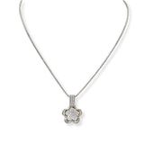 101053, 14K GOLD PLATED, DESIGNER INSPIRED CLOVER CUBIC ZIRCONIA PENDANT NECKLACE
