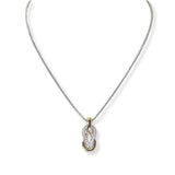 101054, 14K GOLD PLATED, DESIGNER INSPIRED CUBIC ZIRCONIA PENDANT NECKLACE