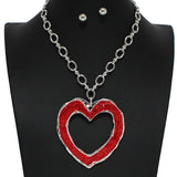 101081, HEART CRYSTAL RHINESTONE NECKLACE