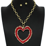 101081, HEART CRYSTAL RHINESTONE NECKLACE