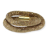 101090, GLITTER CRYSTAL RHINESTONE WRAP AROUND MAGNETIC CLOSURE BRACELET
