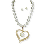 101096, HEART PEARL NECKLACE