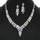 101100, MARQUISE RHINESTONE ACCENT NECKLACE SET