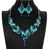 101102, BUTTERFLY RHINESTONE NECKLACE SET