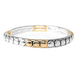 101105, ROUND TEXTURED METAL STRETCH BRACELET
