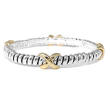 101106, X ACCENT TEXTURED METAL STRETCH BRACELET