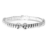 101106, X ACCENT TEXTURED METAL STRETCH BRACELET