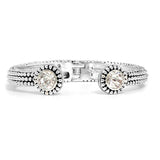 101108, ROUND RHINESTONE ACCENT OPEN CUFF BRACELET