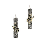 101116, RODEO HORSE METAL DANGLE EARRING