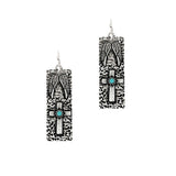 101118, WESTERN CROSS RECTANGLE DANGLE EARRING