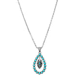 101122, WESTERN TEARDROP RHINESTONE PENDANT NECKLACE