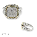 101124, MICRO PAVE CUBIC ZIRCONIA DESIGNER INSPIRED RING