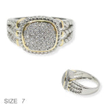 101125, MICRO PAVE CUBIC ZIRCONIA DESIGNER INSPIRED RING